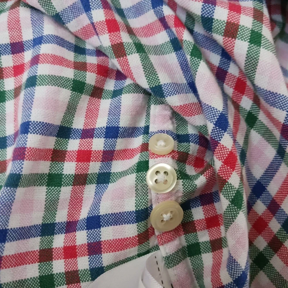 Ralph Lauren Mens Plaid Button Down Shirt Medium Multicolor Cotton Long Sleeve